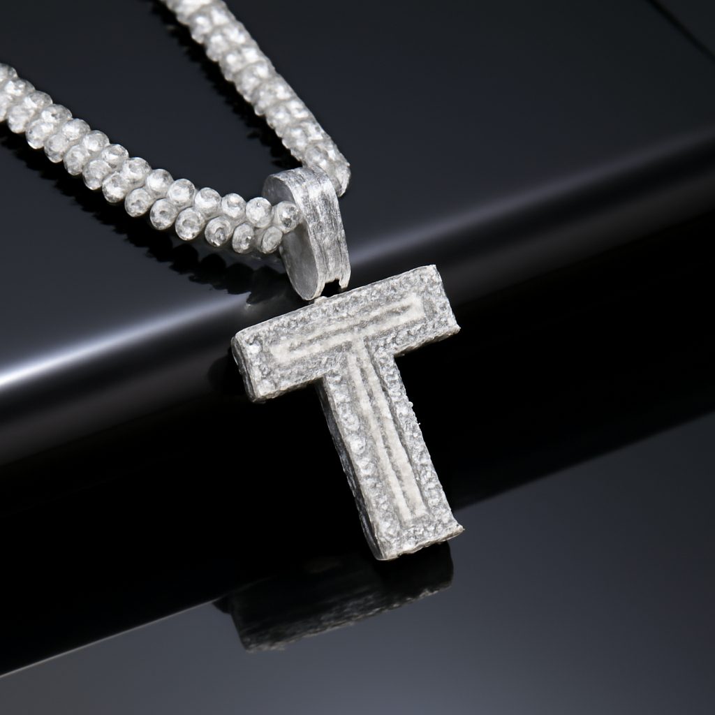 A-Z Letter Initials Baguette Style - Alphabet charm with Moissanite Diamond VVS D Color with 925 Silver 3.50 CARAT | PASSES DIAMOND TESTER!!