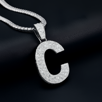 Moissanite Round Letter Initial Pendant A-Z | 2.50ct VVS D Color | 925 Silver