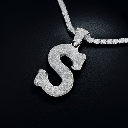Moissanite Round Letter Initial Pendant A-Z | 2.50ct VVS D Color | 925 Silver