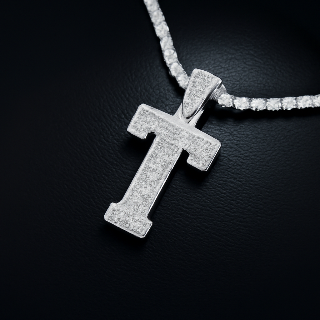 A-Z Letter Initials Round Style - Alphabet charm with Moissanite Diamond VVS D Color with 925 Silver 2.50 CARAT | PASSES DIAMOND TESTER! !