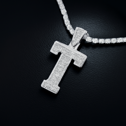 Moissanite Round Letter Initial Pendant A-Z | 2.50ct VVS D Color | 925 Silver