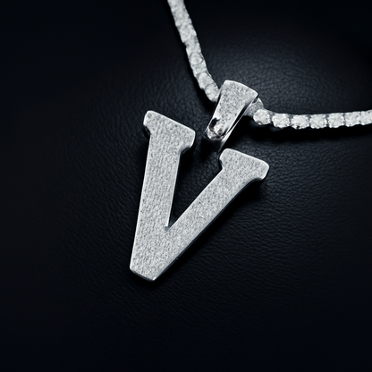 Moissanite Round Letter Initial Pendant A-Z | 2.50ct VVS D Color | 925 Silver