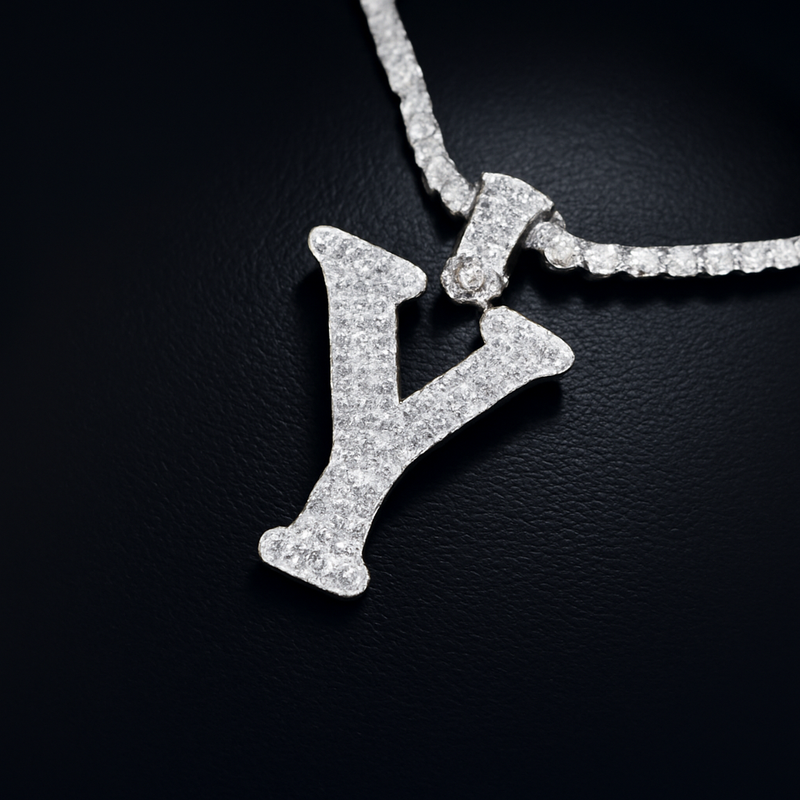 A-Z Letter Initials Round Style - Alphabet charm with Moissanite Diamond VVS D Color with 925 Silver 2.50 CARAT | PASSES DIAMOND TESTER! !