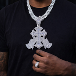 3.97ct VVS D Color moissanite praying hands cross pendant iced out solid 925 silver passes diamond tester Atlanta