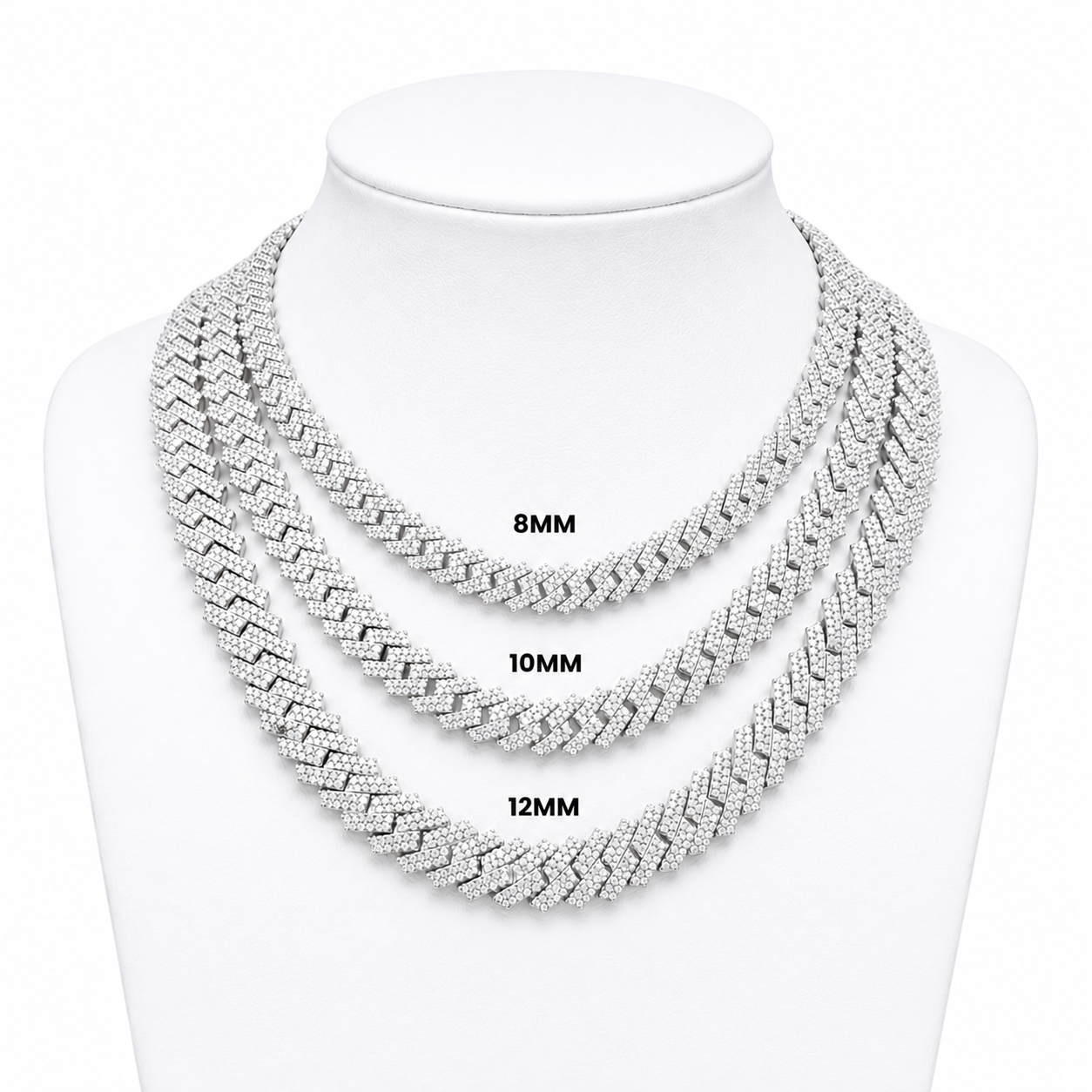 GRA certified moissanite Cuban link chain 8MM 925 silver VVS D color passes diamond tester men women Atlanta