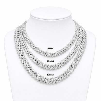 GRA certified moissanite Cuban link chain 8MM 925 silver VVS D color passes diamond tester men women Atlanta