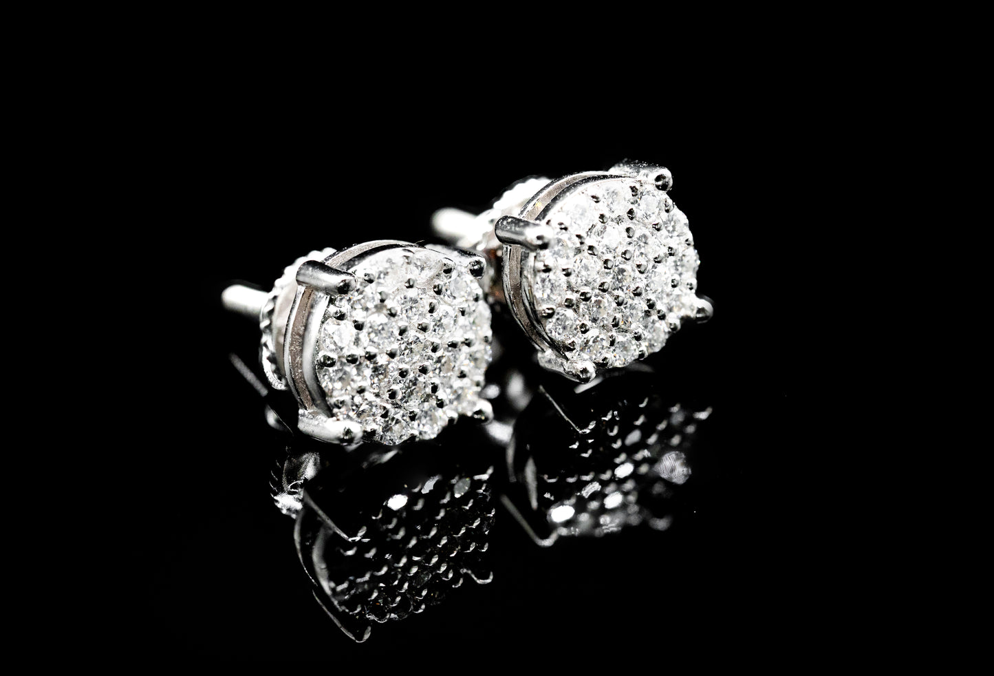 Moissanite Diamond VVS D Color Halo Stud Earrings Real Silver 925 - 8MM | Pass Diamond Tester!!