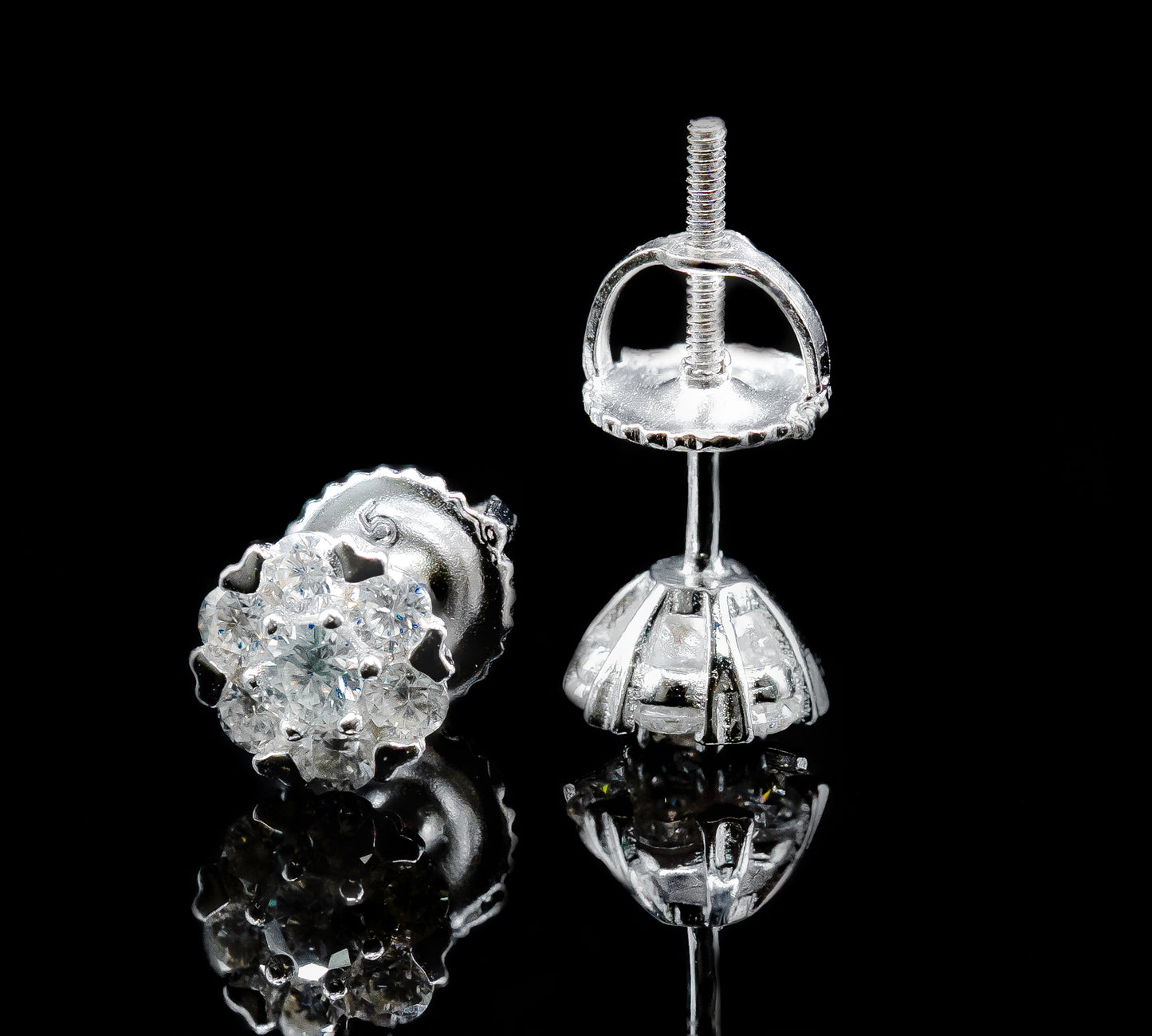 Moissanite Diamond VVS D Color Flower Cluster Stud Earrings | Real Silver 925 | 5MM-7.5MM | PASS DIAMOND TESTER!!!