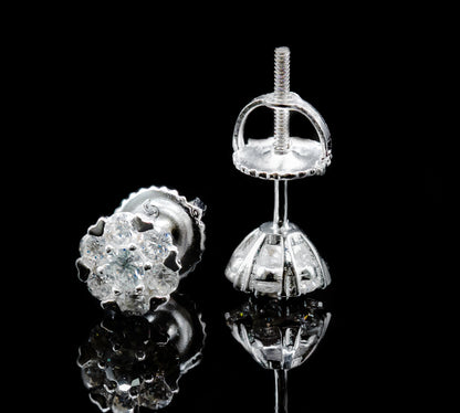 Moissanite Diamond VVS D Color Flower Cluster Stud Earrings | Real Silver 925 | 5MM-7.5MM | PASS DIAMOND TESTER!!!