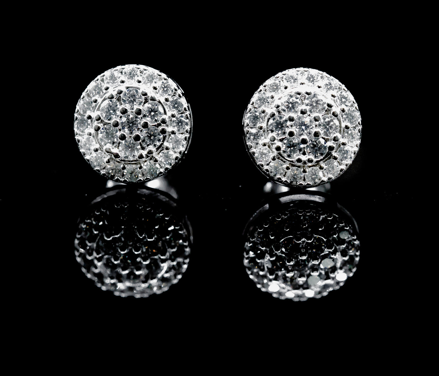 Moissanite Diamond VVS D Color Round Classic Iced Out Earrings Real Silver 925 - 11MM | PASS DIAMOND TESTER