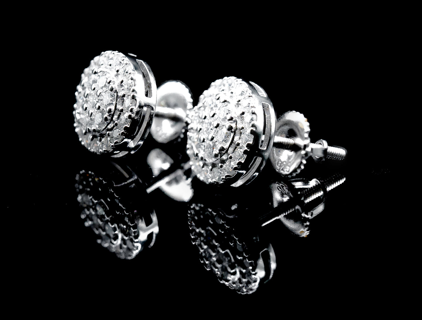 Moissanite Diamond VVS D Color Round Classic Iced Out Earrings Real Silver 925 - 11MM | PASS DIAMOND TESTER