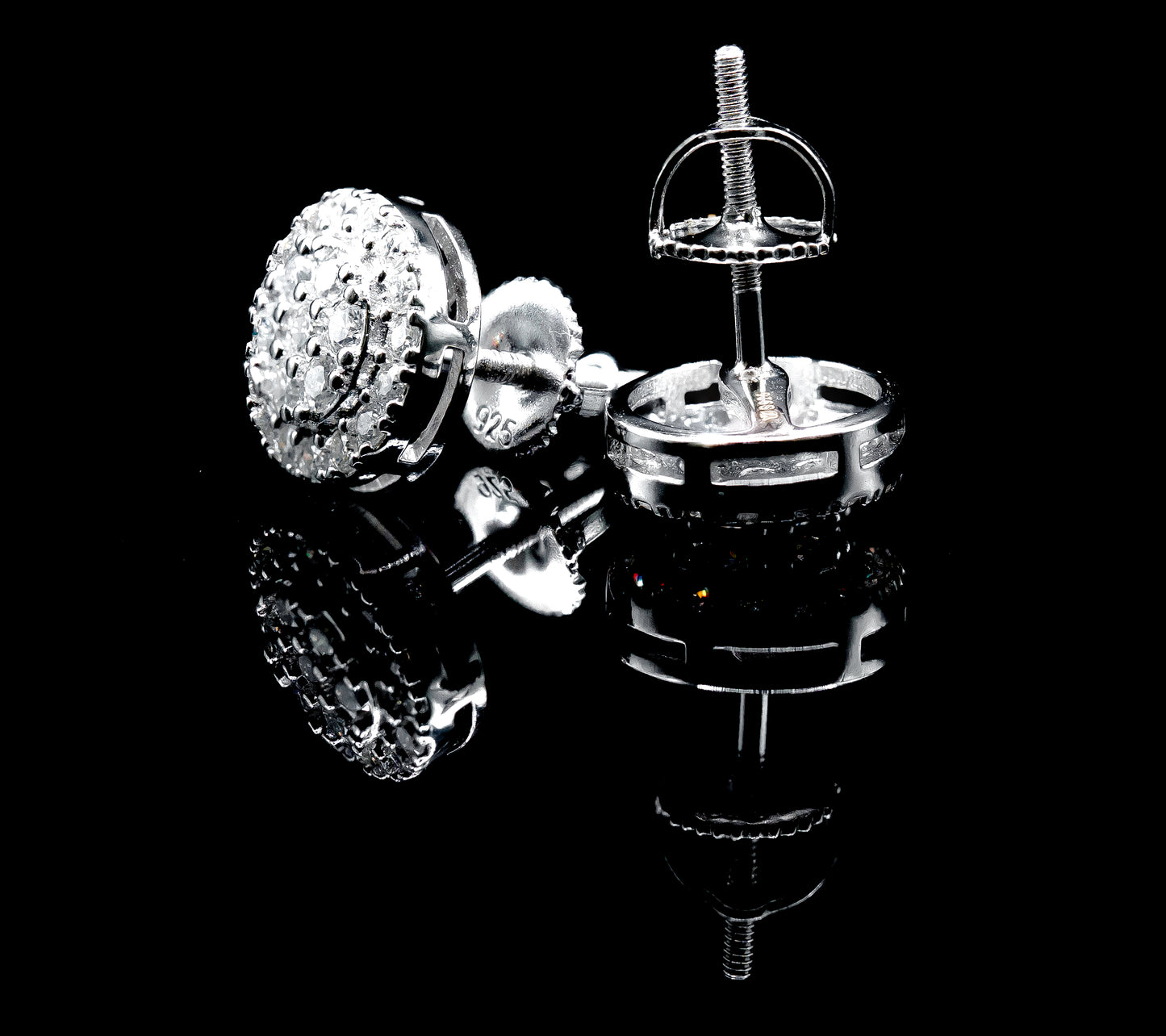 Moissanite Diamond VVS D Color Round Classic Iced Out Earrings Real Silver 925 - 11MM | PASS DIAMOND TESTER