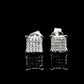 Moissanite Diamond VVS D Color Square 4-Row Earrings Real Silver 925 - 6.5MM | PASS DIAMOND TESTER!!
