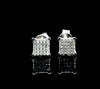 Moissanite Diamond VVS D Color Square 4-Row Earrings Real Silver 925 - 6.5MM | PASS DIAMOND TESTER!!