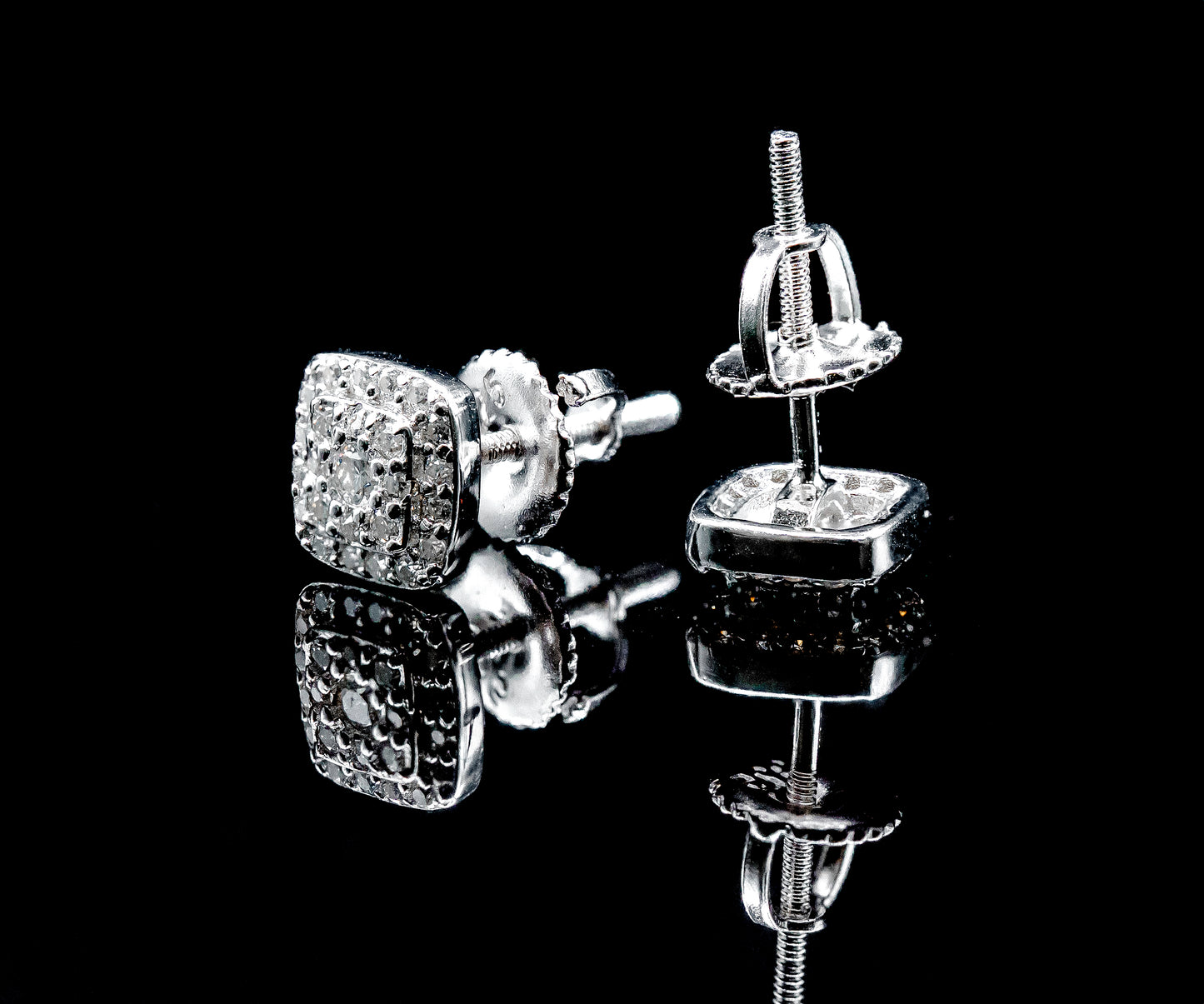 Moissanite Diamond VVS D Color 3-Layer Halo Earrings    Real Silver 925 - 6.5MM | PASS DIAMOND TESTER!!