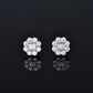 Double Baguette  Flower Shape Halo Moissanite Earrings 14K Gold Plated/ Real Silver 925 - 8MM | PASS DIAMOND TESTER!!