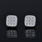 Moissanite Diamond VVS D Color Square Cluster Earrings Real Silver 925 8.5MM| PASS DIAMOND TESTER
