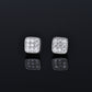 Moissanite Diamond VVS D Color Square Cluster Earrings Real Silver 925 8.5MM| PASS DIAMOND TESTER