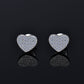 Moissanite Diamond VVS D Color 3D Heart Classic Iced Out Earrings 14K Gold Plated /Real Silver 925 9.5MM | PASS DIAMOND TESTER