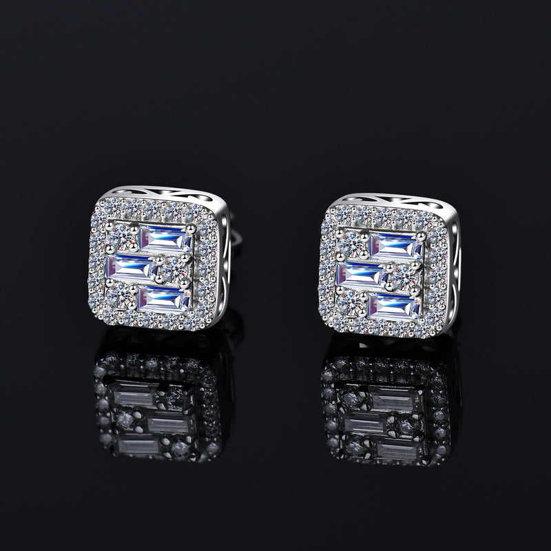 moissanite halo earrings