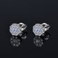 Double Baguette  Flower Shape Halo Moissanite Earrings 14K Gold Plated/ Real Silver 925 - 8MM | PASS DIAMOND TESTER!!