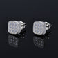 Moissanite Diamond VVS D Color Square Cluster Earrings Real Silver 925 8.5MM| PASS DIAMOND TESTER