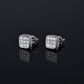Moissanite Diamond VVS D Color Square Cluster Earrings Real Silver 925 8.5MM| PASS DIAMOND TESTER