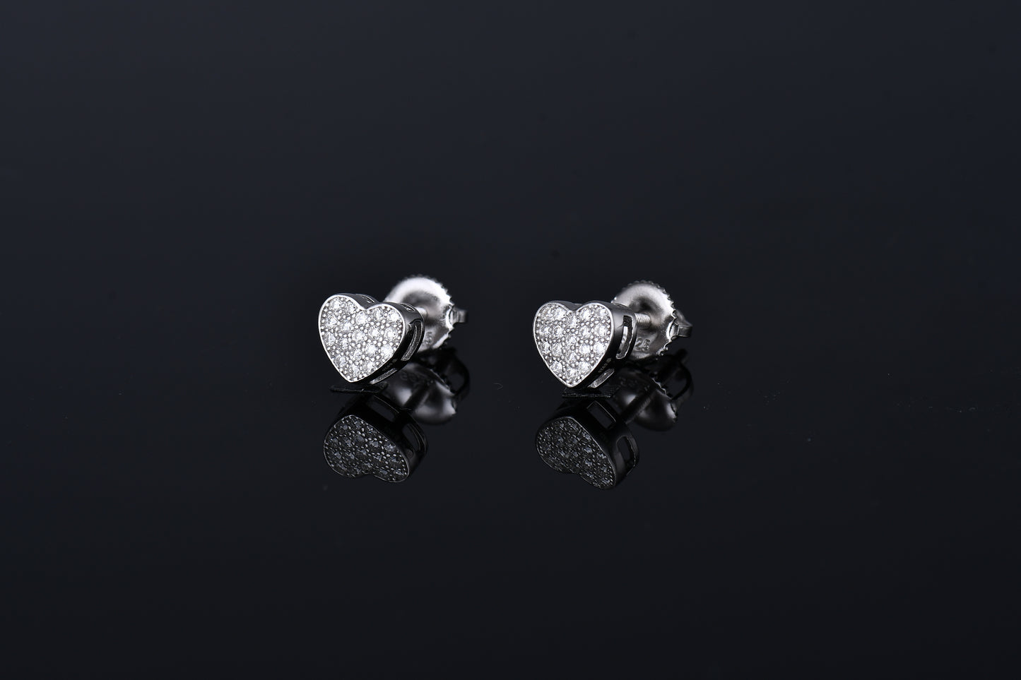 Moissanite Diamond VVS D Color Essence Pave Love Heart Earring 14K Gold Plated /Real Silver 925 7MM | PASS DIAMOND TESTER