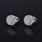 Moissanite Diamond VVS D Color Real Solid Sterling Silver 925 Cluster fine Earring   9.5MM | PASS DIAMOND TESTER