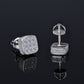 Moissanite Diamond VVS D Color Square Cluster Earrings Real Silver 925 8.5MM| PASS DIAMOND TESTER