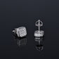 Moissanite Diamond VVS D Color Square Cluster Earrings Real Silver 925 8.5MM| PASS DIAMOND TESTER