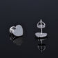 Moissanite Diamond VVS D Color 3D Heart Classic Iced Out Earrings 14K Gold Plated /Real Silver 925 9.5MM | PASS DIAMOND TESTER