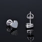 Moissanite Diamond VVS D Color Essence Pave Love Heart Earring 14K Gold Plated /Real Silver 925 7MM | PASS DIAMOND TESTER