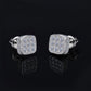 Moissanite Diamond VVS D Color Square Cluster Earrings Real Silver 925 8.5MM| PASS DIAMOND TESTER
