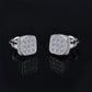 Moissanite Diamond VVS D Color Square Cluster Earrings Real Silver 925 8.5MM| PASS DIAMOND TESTER