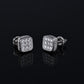 Moissanite Diamond VVS D Color Square Cluster Earrings Real Silver 925 8.5MM| PASS DIAMOND TESTER
