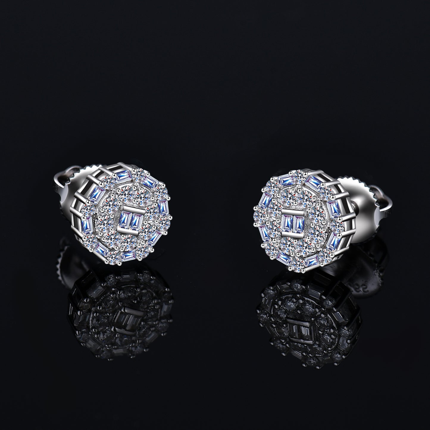 Moissanite Diamond VVS D Color "Shine Bright Like a Diamond" Iced Out Earrings Real Silver 925 10MM | PASS DIAMOND TESTER