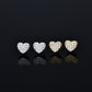 Moissanite Diamond VVS D Color Essence Pave Love Heart Earring 14K Gold Plated /Real Silver 925 7MM | PASS DIAMOND TESTER