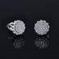 Moissanite Diamond VVS D Color Real Solid Sterling Silver 925 Cluster fine Earring   9.5MM | PASS DIAMOND TESTER