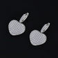 Moissanite Diamond VVS D Color Real Solid Sterling Silver 925  |  Heart Drop Moissanite Earrings  17MM | PASS DIAMOND TESTER !