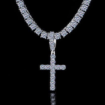 iced out cross pendant