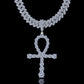 Fully Iced Out Ankh Pendant Moissanite Diamond VVS D Color | 925 silver | PASS DIAMOND TESTER!!!