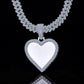 Elegant Heart Shape Moissanite VVS D color Diamond Picture/ Memory Charm | 925 Silver| PASS DIAMOND TESTER!!!