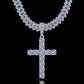 Fully Iced Out Cross Pendant Moissanite Diamond VVS D Color | 925 silver 14k Gold Plated |PASS DIAMOND TESTER!!!