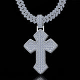 Moissanite Cross Pendant 7.6CT 14K Gold