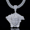 MOISSANITE Medusa Head Iced Out Pendant - Moissanite Diamond VVS D Color | 925 Silver | PASS DIAMOND TESTER!!! | Large 3"
