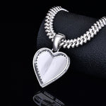 moissanite heart memory pendant