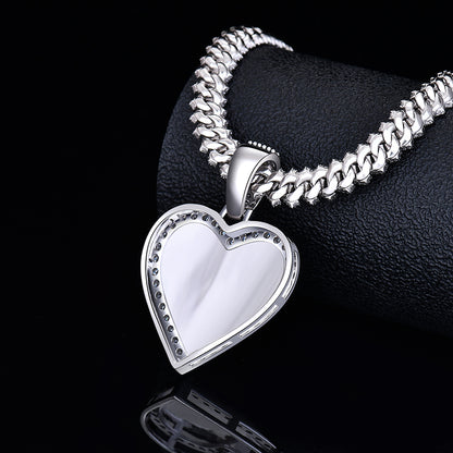 moissanite heart memory pendant