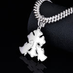 Moissanite Praying Hands Cross Pendant Iced Out