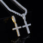 Fully Iced Out Cross Pendant Moissanite Diamond VVS D Color | 925 silver 14k Gold Plated |PASS DIAMOND TESTER!!!